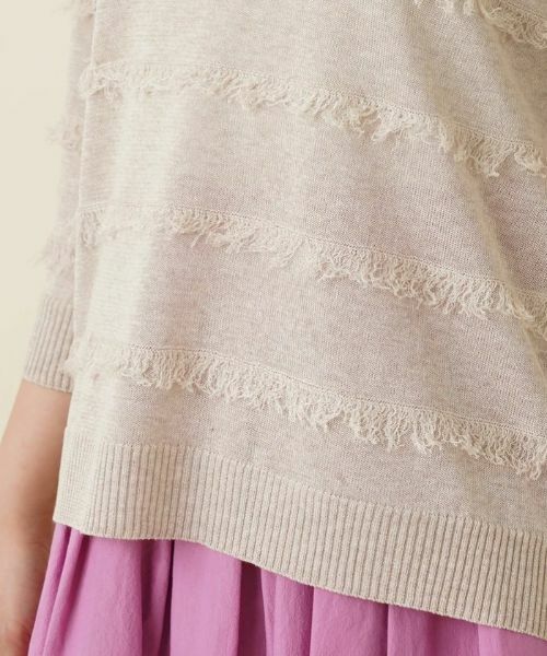 Leilian / レリアン ニット・セーター | 七分袖フリンジニット【LE TRICOT PERUGIA】 | 詳細13