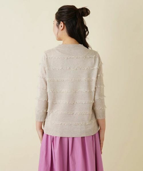 Leilian / レリアン ニット・セーター | 七分袖フリンジニット【LE TRICOT PERUGIA】 | 詳細9