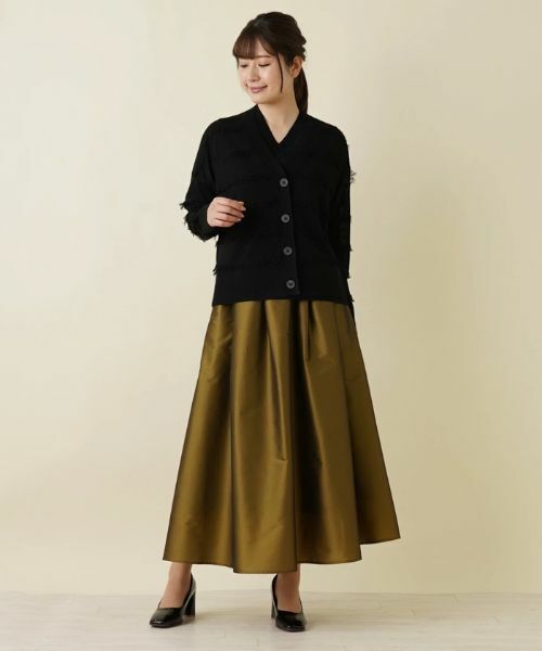 Leilian / レリアン カーディガン・ボレロ | ボーダー状フリンジニットカーディガン【LE TRICOT PERUGIA】 | 詳細1