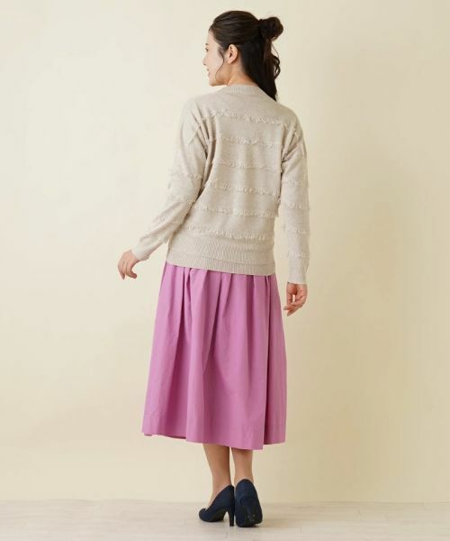 Leilian / レリアン カーディガン・ボレロ | ボーダー状フリンジニットカーディガン【LE TRICOT PERUGIA】 | 詳細6