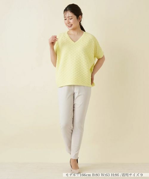 Leilian レリアン　半袖サマーセーター　サイズ13+　&ブレスレット　黄緑 Leilian レリアン 半袖サマーセーター サイズ13+ &ブレスレット