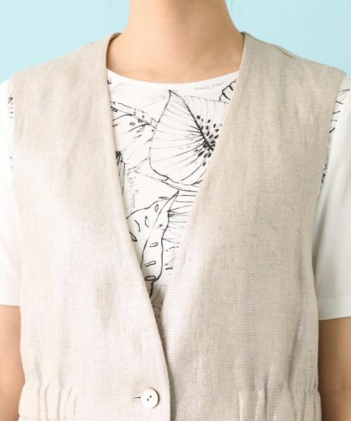 Leilian / レリアン テーラードジャケット | 箔プリントベスト【ROCHAS Premiere】 | 詳細10