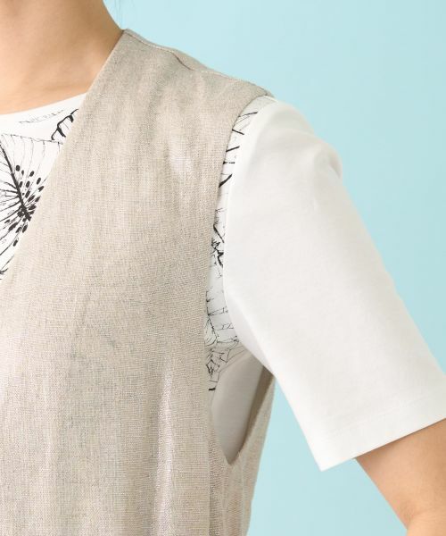 Leilian / レリアン テーラードジャケット | 箔プリントベスト【ROCHAS Premiere】 | 詳細12