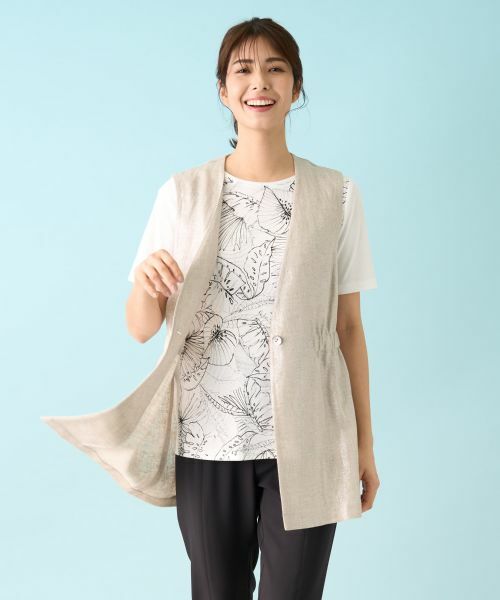 Leilian / レリアン テーラードジャケット | 箔プリントベスト【ROCHAS Premiere】 | 詳細3