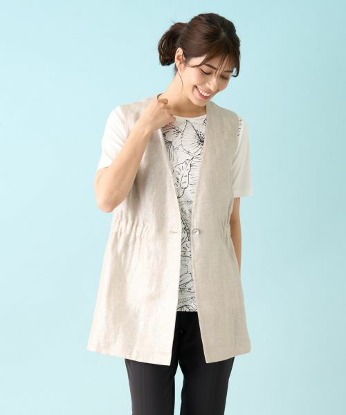 Leilian / レリアン テーラードジャケット | 箔プリントベスト【ROCHAS Premiere】 | 詳細4