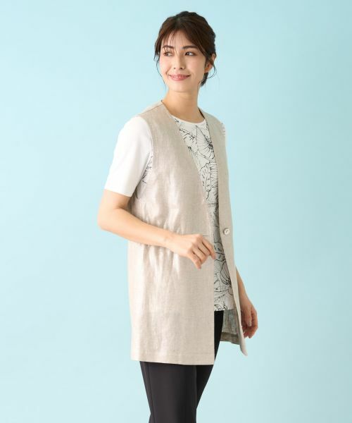 Leilian / レリアン テーラードジャケット | 箔プリントベスト【ROCHAS Premiere】 | 詳細5