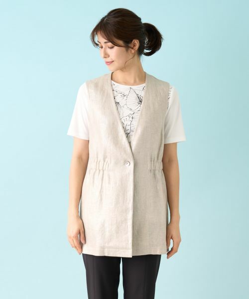 Leilian / レリアン テーラードジャケット | 箔プリントベスト【ROCHAS Premiere】 | 詳細7