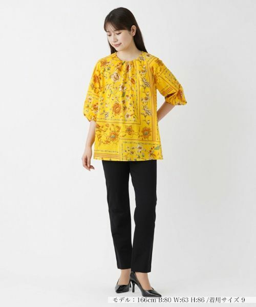 Leilian / レリアン シャツ・ブラウス | 花柄パネルプリントブラウス【ROCHAS Premiere】 | 詳細1