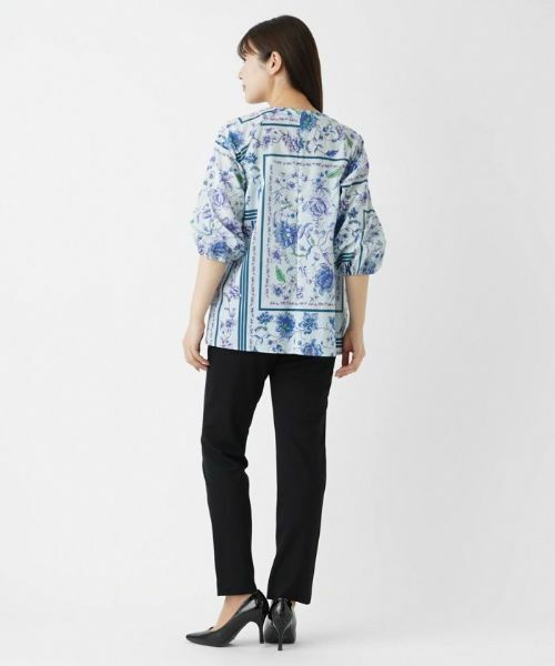 Leilian / レリアン シャツ・ブラウス | 花柄パネルプリントブラウス【ROCHAS Premiere】 | 詳細14