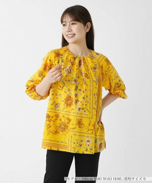 【LEONARD FASHION】長袖ブラウス　花柄イエロー［確認事項あり］ 楽天市場】シフォン 花柄（カラーイエロー）（シャツ・ブラウス