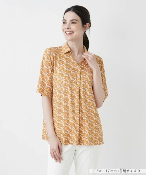 Leilian/レリアン ブラウス【ROCHAS Premiere】 オレンジ系 9(M)