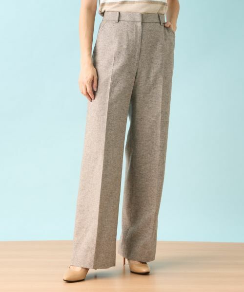 Leilian/レリアン ワイドパンツ【ROCHAS Premiere】 ブラウン 11(L)