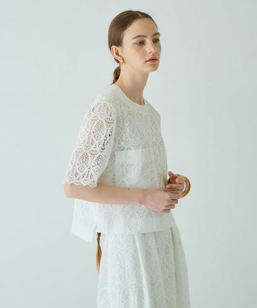 Leilian / レリアン シャツ・ブラウス | 総レース半袖ブラウス | 詳細1