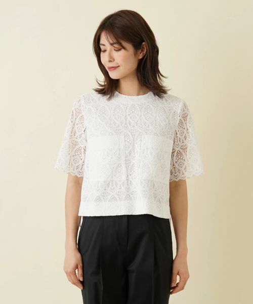 Leilian / レリアン シャツ・ブラウス | 総レース半袖ブラウス | 詳細13