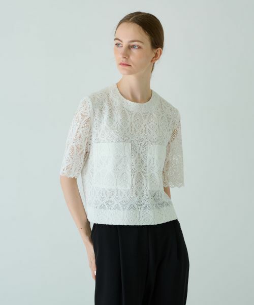 Leilian / レリアン シャツ・ブラウス | 総レース半袖ブラウス | 詳細3