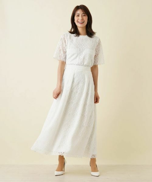 Leilian / レリアン ミニ・ひざ丈スカート | レースロングフレアスカート | 詳細3