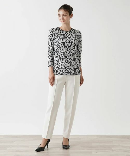 Leilian / レリアン カットソー | ジオメトリック柄カットソー | 詳細1