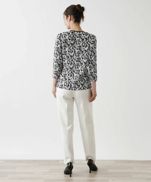 Leilian / レリアン カットソー | ジオメトリック柄カットソー | 詳細3