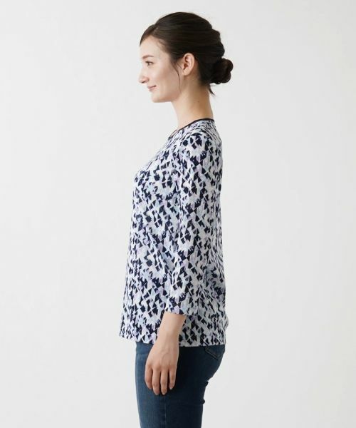 Leilian / レリアン カットソー | ジオメトリック柄カットソー | 詳細8