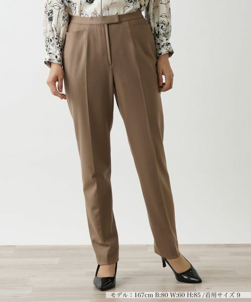 Leilian / レリアン その他パンツ | センタープレスパンツ(キャメル系)