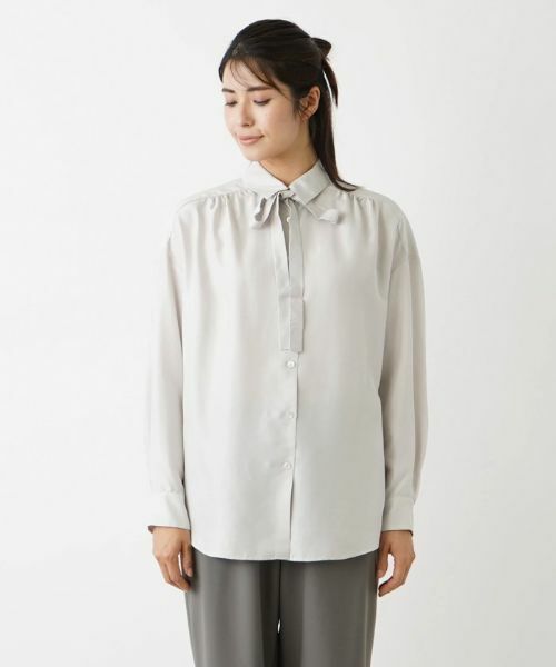 Leilian / レリアン シャツ・ブラウス | リボンタイ付きシルクブラウス | 詳細4