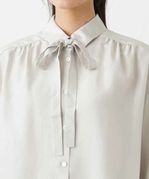 Leilian / レリアン シャツ・ブラウス | リボンタイ付きシルクブラウス | 詳細7