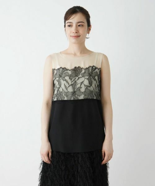 Leilian / レリアン シャツ・ブラウス | 【店舗人気】異素材切替ノースリーブブラウス | 詳細23