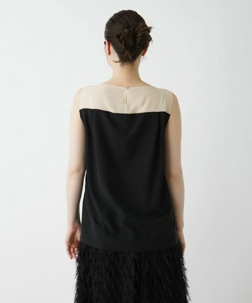 Leilian / レリアン シャツ・ブラウス | 【店舗人気】異素材切替ノースリーブブラウス | 詳細25