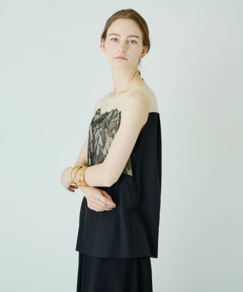 Leilian / レリアン シャツ・ブラウス | 【店舗人気】異素材切替ノースリーブブラウス | 詳細3