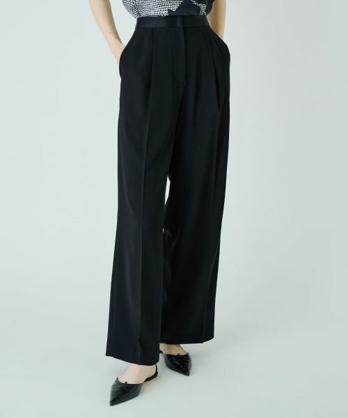 Leilian/レリアン 【店舗人気】セミワイドパンツ ブラック 9(M)