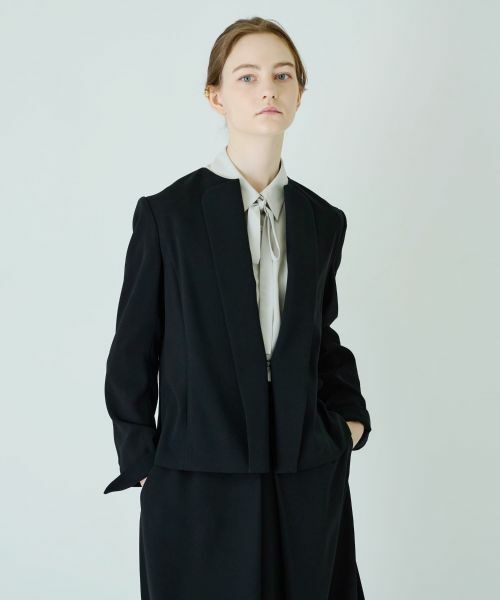 Leilian / レリアン テーラードジャケット | 【店舗人気】ノーカラージャケット(ブラック)