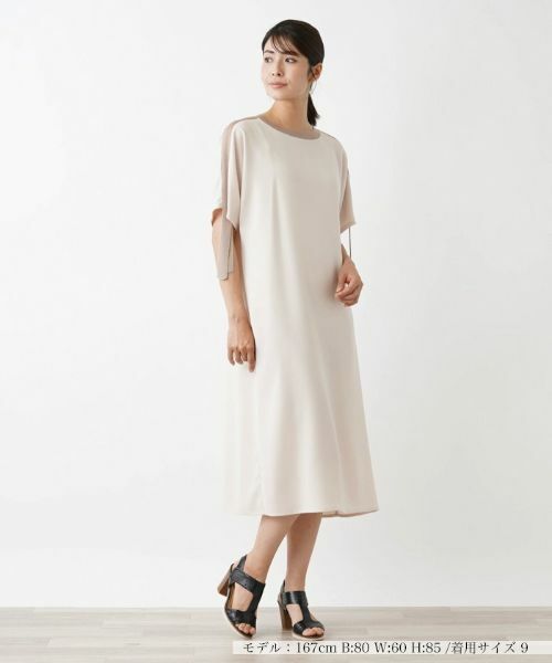 Leilian / レリアン ドレス | 洗える半袖ワンピース【Leilian WHITE LABEL】 | 詳細1