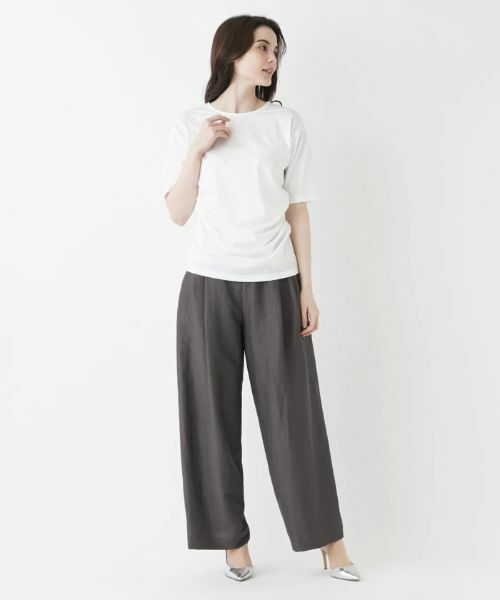 Leilian / レリアン カットソー | ラウンドネック五分袖カットソー | 詳細1