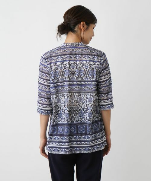 Leilian / レリアン シャツ・ブラウス | 花柄スキッパーブラウス | 詳細10