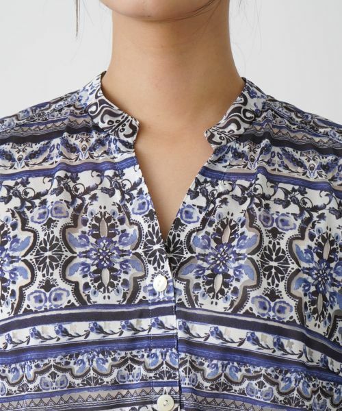 Leilian / レリアン シャツ・ブラウス | 花柄スキッパーブラウス | 詳細11