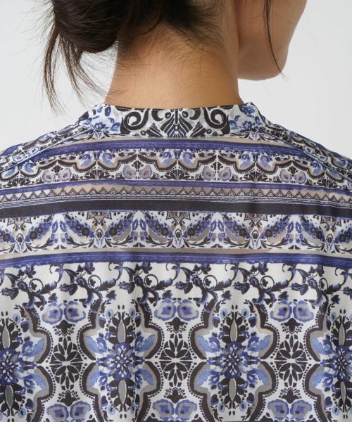 Leilian / レリアン シャツ・ブラウス | 花柄スキッパーブラウス | 詳細12