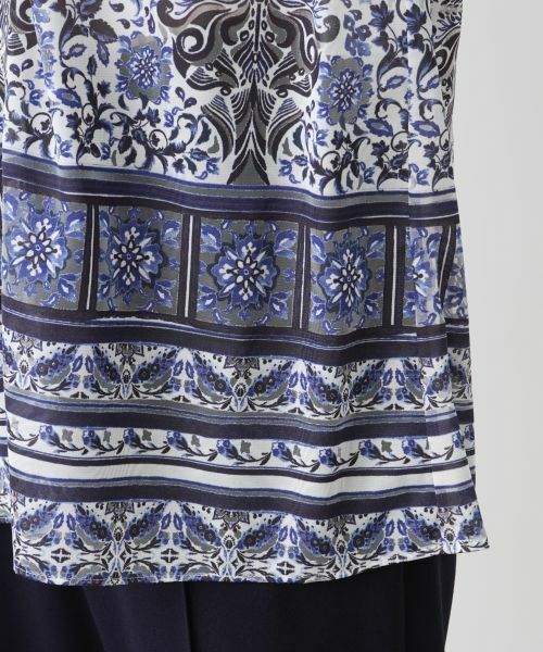 Leilian / レリアン シャツ・ブラウス | 花柄スキッパーブラウス | 詳細15