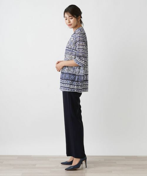 Leilian / レリアン シャツ・ブラウス | 花柄スキッパーブラウス | 詳細6