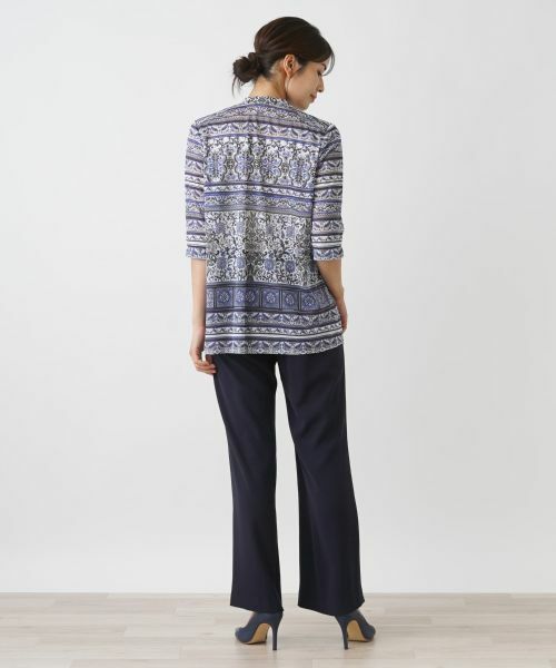 Leilian / レリアン シャツ・ブラウス | 花柄スキッパーブラウス | 詳細7