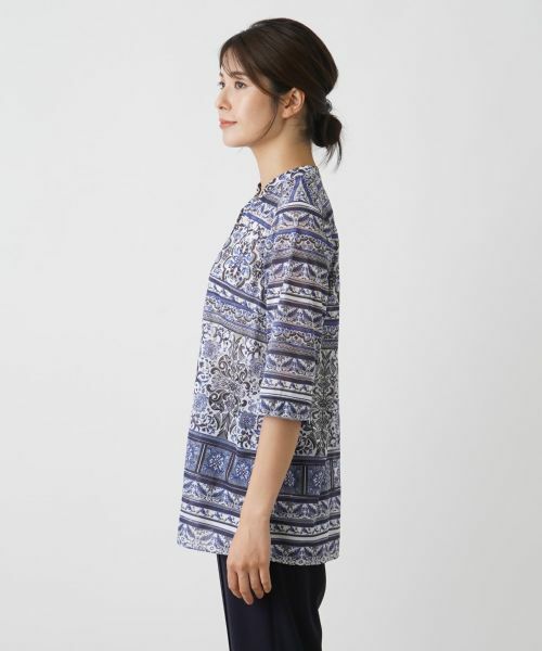 Leilian / レリアン シャツ・ブラウス | 花柄スキッパーブラウス | 詳細9