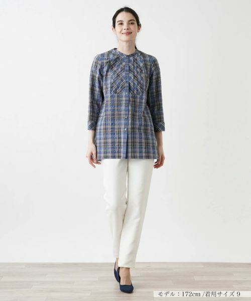 Leilian / レリアン シャツ・ブラウス | 七分袖バンドカラーブラウス【Leilian WHITE LABEL】 | 詳細1