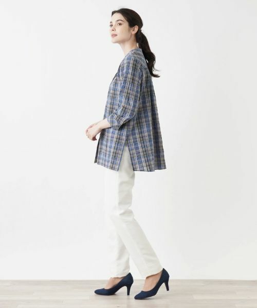 Leilian / レリアン シャツ・ブラウス | 七分袖バンドカラーブラウス【Leilian WHITE LABEL】 | 詳細2