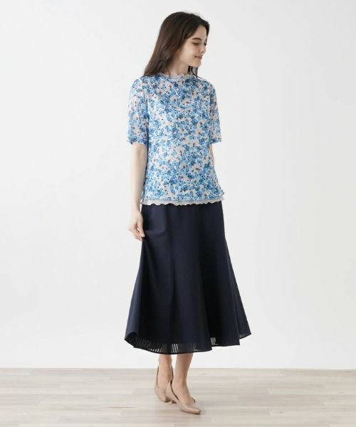 Leilian / レリアン カットソー | フラワープリント半袖カットソー【Leilian WHITE LABEL】 | 詳細12