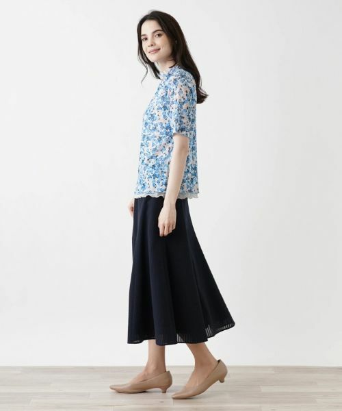 Leilian / レリアン カットソー | フラワープリント半袖カットソー【Leilian WHITE LABEL】 | 詳細13