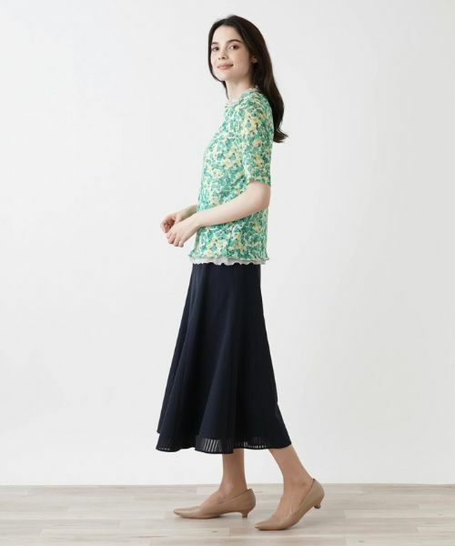 Leilian / レリアン カットソー | フラワープリント半袖カットソー【Leilian WHITE LABEL】 | 詳細2