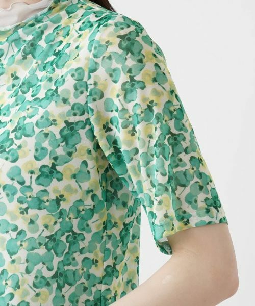 Leilian / レリアン カットソー | フラワープリント半袖カットソー【Leilian WHITE LABEL】 | 詳細9
