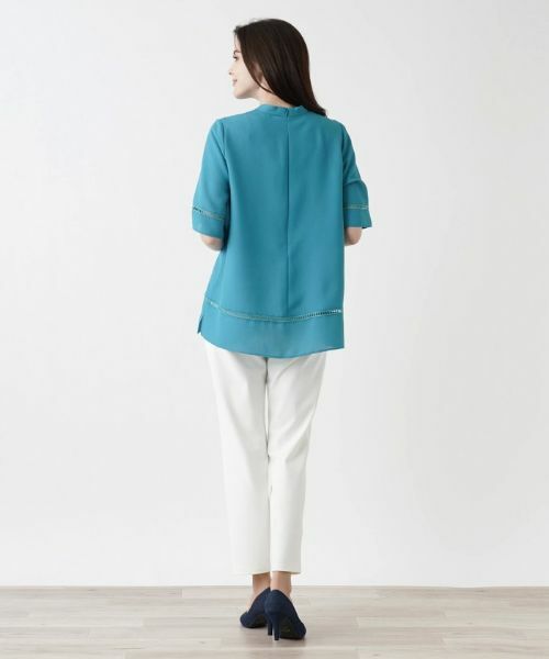 新品　レリアン　リボンスキッパーブラウス　ホワイト セール】 スキッパーブラウス【Leilian WHITE LABEL】 （シャツ