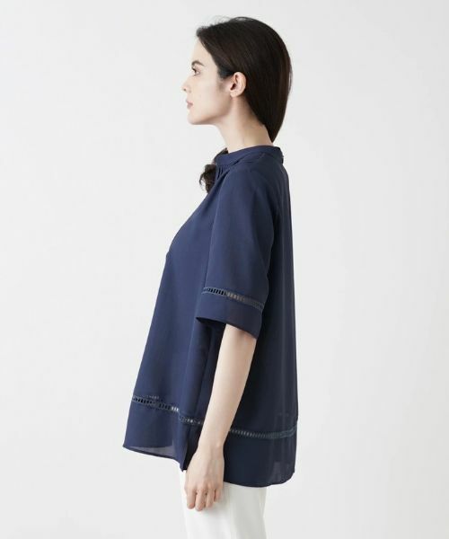 セール】 スキッパーブラウス【Leilian WHITE LABEL】 （シャツ