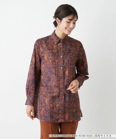 Leilian / レリアン シャツ・ブラウス | リーフプリント総柄シャツ