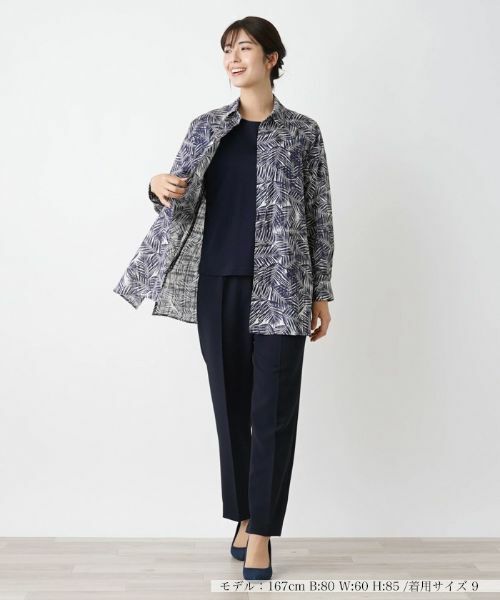 Leilian / レリアン シャツ・ブラウス | リーフプリント総柄シャツ | 詳細1